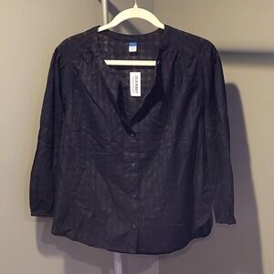Old Navy Women's Black 100% Cotton Blouse NWT